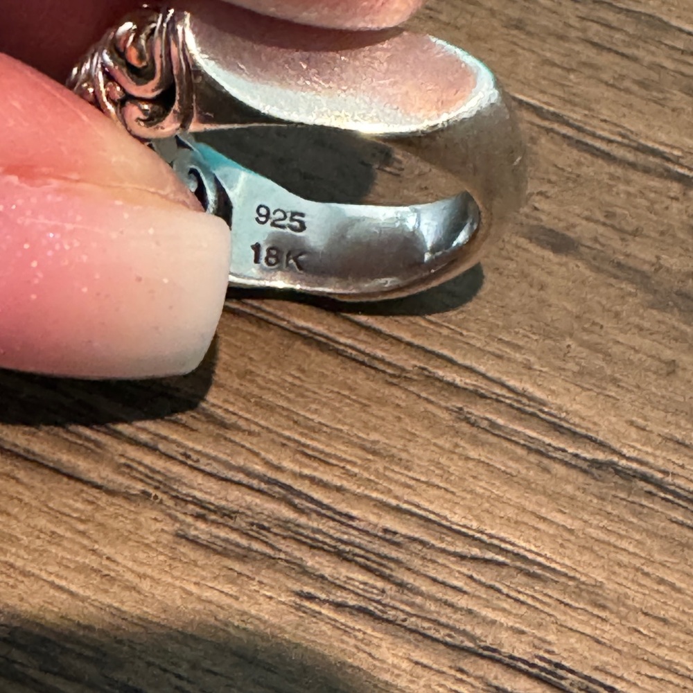 John Hardy 18K Sterling Silver Comfort Band Ring Sz 6.25 - Picture 8 of 8